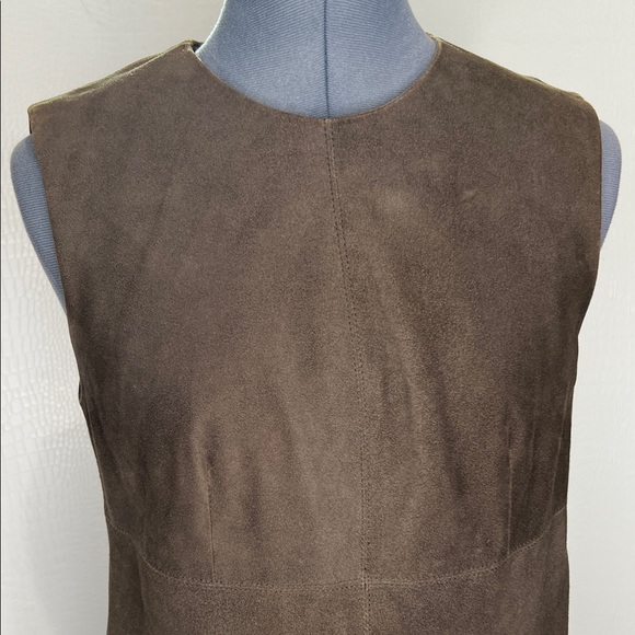Yves Salomon Brown Suede Sleeveless dress - Picture 2 of 9